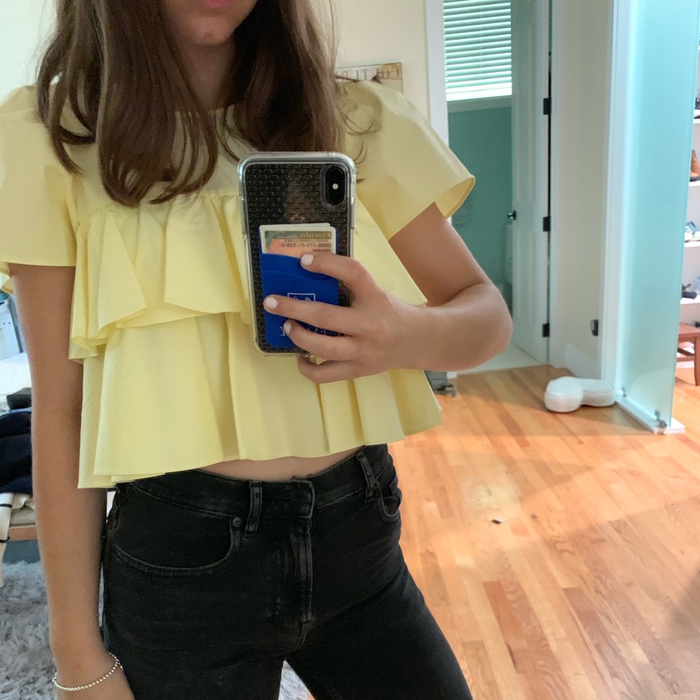 Yellow Zara babydoll top